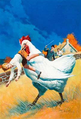 Classics Illustrated #160 The Food of the Gods Cover Painting Original Art (Gilberton, 1961)