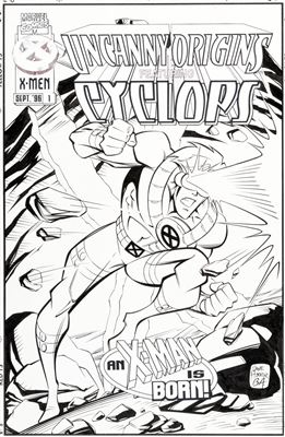 Uncanny Origins #1 Cover Original Art (Marvel, 1996)