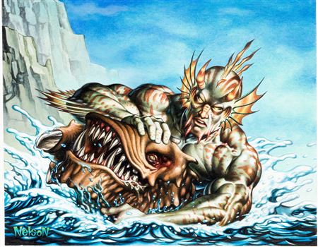 Magic: The Gathering: Invasion "Shoreline Raider" Card Painting Original Art (Wizards of the Coast, 2000) by Nelson DeCastro - Auction record, sale price, and art valuation. Compare with similar artists and explore comparable artworks.