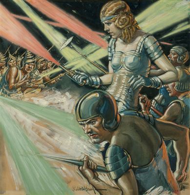 Sample artwork by Robert Graef (1878 - 1951), known for illustrator-action genre - View similar artists and auction records