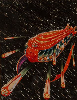 Castaways on Deimos, Wonder Stories magazine cover, August 1933