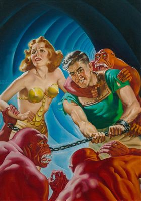 Shadow Over Mars, Startling Stories cover, Fall 1944 by Earle Kulp Bergey - Auction record, sale price, and art valuation. Compare with similar artists and explore comparable artworks.