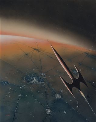 Rocket Ship Orbiting Mars, The Magazine of Fantasy and Science Fiction cover, May 1965