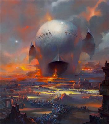 Sample artwork by Paul Lehr (1930 - 1998), known for science fiction book illustration, surrealism, painting, sculpture - View similar artists and auction records