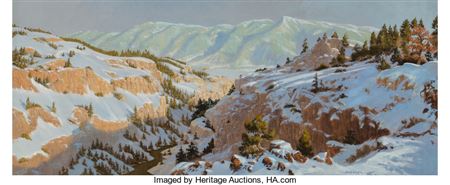 Sample artwork by Glen Spencer Hopkinson (Born 1946), known for landscape, western genre and animal painting - View similar artists and auction records