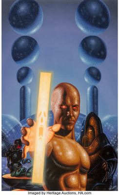 The Rod of Light Paperback Novel Cover Painting Original Art (Methuen, 1985)