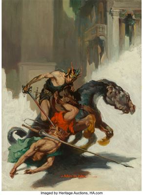 The Chessmen of Mars book dust jacket, 1922 by James St John - Auction record, sale price, and art valuation. Compare with similar artists and explore comparable artworks.