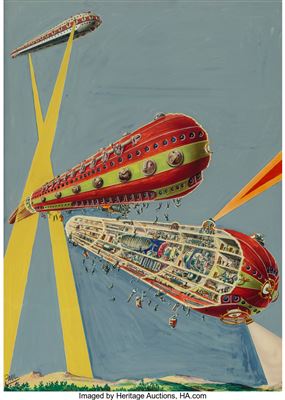 The Ark of the Covenant, Air Wonder Stories cover, August 1929 by Frank Rudolph Paul - Auction record, sale price, and art valuation. Compare with similar artists and explore comparable artworks.