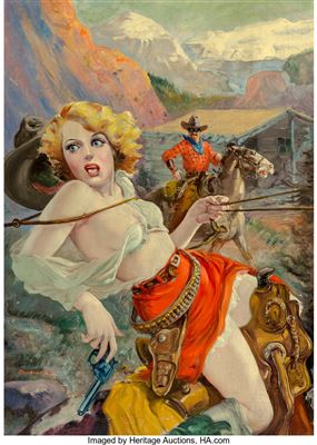 Sample artwork by Harry Lemon (HLV) Parkhurst (1876 - 1962), known for pulp illustration, fantasy, sensationalism - View similar artists and auction records