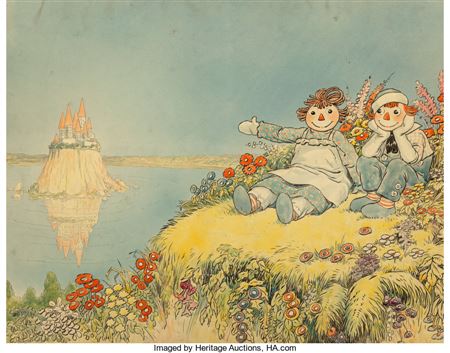 Raggedy Ann and Raggedy Andy book endpapers, 1928