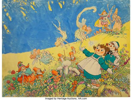 Raggedy Ann in the Deep Deep Woods book endpapers, 1930