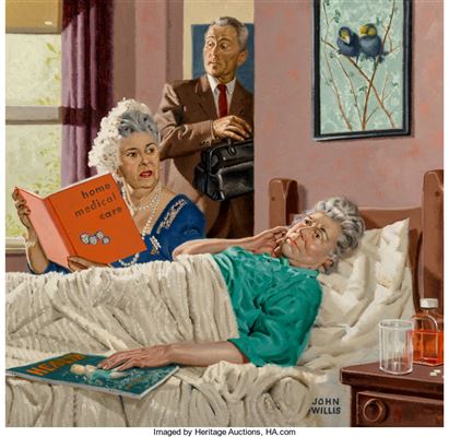 Home Medical Care by John Willis - Auction record, sale price, and art valuation. Compare with similar artists and explore comparable artworks.