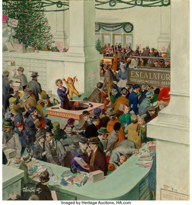 Sample artwork by Thornton Utz (1914 - 1999), known for abstract, illustrator, figure, animal - View similar artists and auction records