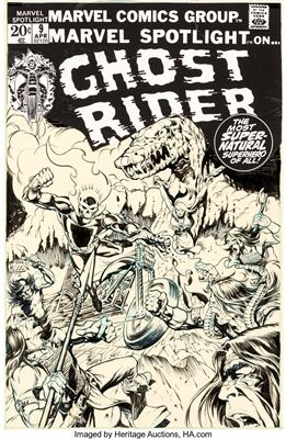 Marvel Spotlight #9 Cover Ghost Rider Original Art (Marvel, 1973)
