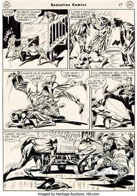 Sensation Comics #68 Story Page 6 Wildcat Original Art (DC, 1947)