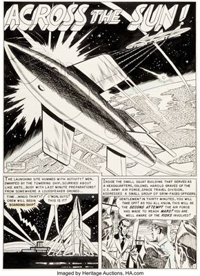 Weird Fantasy #7 Splash Page for "Across the Sun" Original Art (EC Comics, 1951)