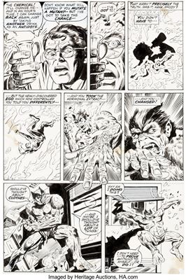 Amazing Adventures #11 Story Page 16 Origin of the "Furry" Beast Original Art (Marvel, 1972) by Tom Sutton - Auction record, sale price, and art valuation. Compare with similar artists and explore comparable artworks.