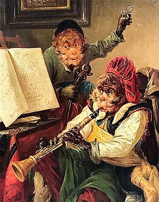 Monkeys Concert Party; (Monkeys Playing Music)