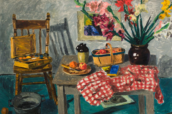 Still Life with Flowers, Fruit and Artist's Palette