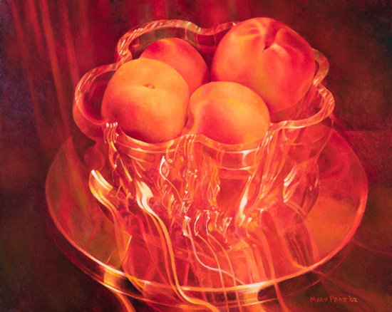 Peaches Flaming in Crystal by Mary Frances West Pratt - Auction record, sale price, and art valuation. Compare with similar artists and explore comparable artworks.
