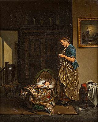 Mother keeping watch by Pieter Daniel Van Der Burgh - Auction record, sale price, and art valuation. Compare with similar artists and explore comparable artworks.