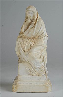 Woman in robes with draped head
