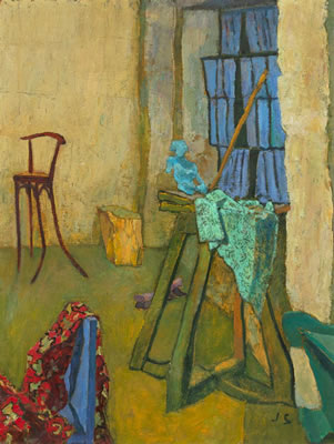 Interior with Blue Statue by Joseph Solman - Auction record, sale price, and art valuation. Compare with similar artists and explore comparable artworks.