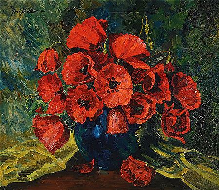 Stillleben mit Mohnblumen