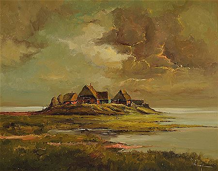 Häuser auf der Hallig