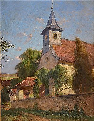 Die Kirche von Frankenhausen bei Mühltal im Odenwald