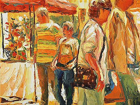 Market scene with figure staffage