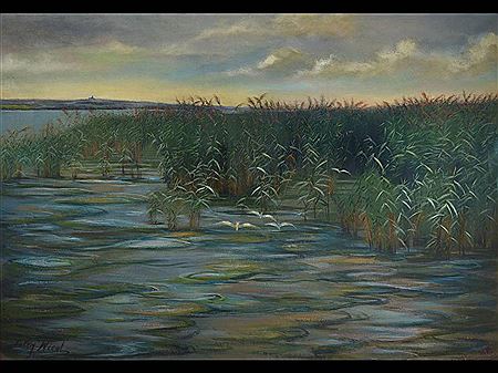 Deutsche Landschaftsmalerin, Studium in Stuttgart, wohl Ansicht vom Neusiedler See by Sally Wiest - Auction record, sale price, and art valuation. Compare with similar artists and explore comparable artworks.