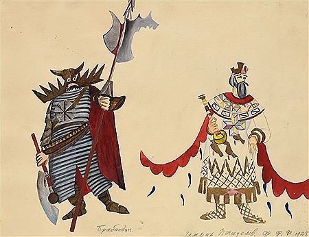 Projects of a noble costumes Brabant and Henry the Fowler for the opera "Lohengrin" played in 1925