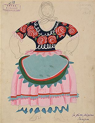 Costume character Limerikha project for the ballet "Do not run two things at once" after a libretto by Mikhail Petrovich Staritsky (1840-1904)