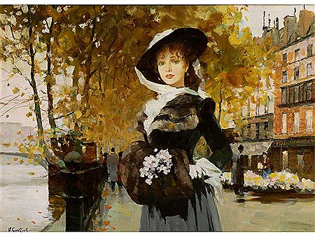 YOUNG WOMAN ON THE FLOWER MARKET