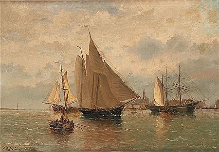 Voiliers sur fond de ville d’Anvers