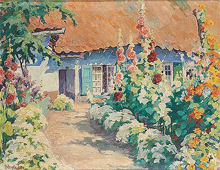 Jardin fleuri devant la fermette.
