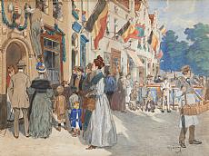 Sample artwork by Amedee Lynen (1852 - 1938), known for landscape, cityscape painting - View similar artists and auction records