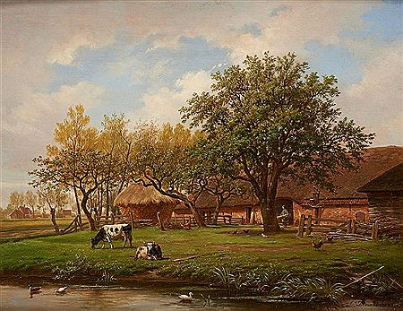 Arrière de ferme avec étang by Louis Demaertelaere - Auction record, sale price, and art valuation. Compare with similar artists and explore comparable artworks.