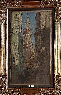 Rue et minaret au Caire"