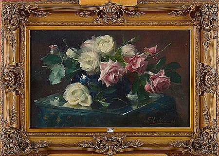 "Nature morte aux roses" by Franck Mortelmans - Auction record, sale price, and art valuation. Compare with similar artists and explore comparable artworks.