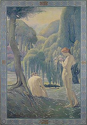 Couple dans un paysage symboliste