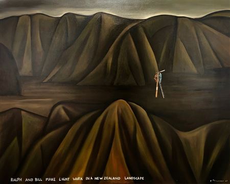 Ralph and Bill Make Light Work in a New Zealand Landscape by Dean Proudfoot - Auction record, sale price, and art valuation. Compare with similar artists and explore comparable artworks.