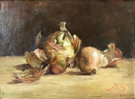 Onions by Alfred Henry O'Keefe - Auction record, sale price, and art valuation. Compare with similar artists and explore comparable artworks.