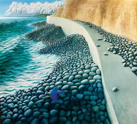 Sea Wall and Kingfisher, 1967 by Michael Smither - Auction record, sale price, and art valuation. Compare with similar artists and explore comparable artworks.