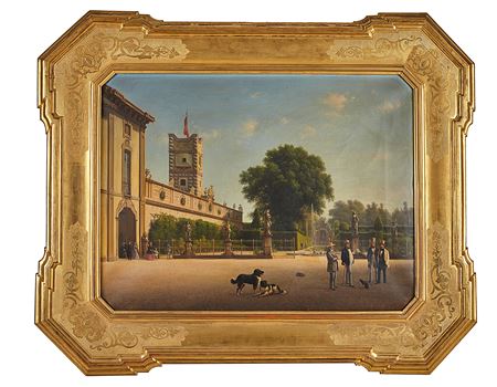 "Conversazione in villa" by Giovanni Renica - Auction record, sale price, and art valuation. Compare with similar artists and explore comparable artworks.