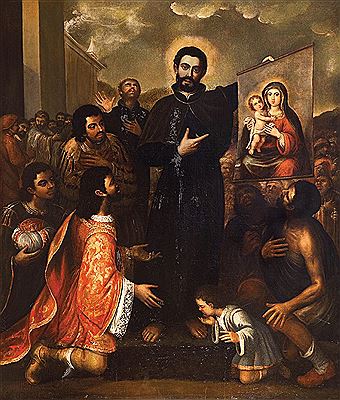 Javier peregrinando en Goa con la Virgen del Pópolo