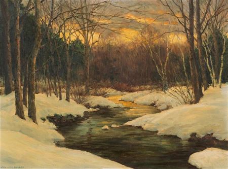 Snowbound Brook-At Dusk