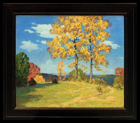 Wisconsin Overlook by Oscar Erickson - Auction record, sale price, and art valuation. Compare with similar artists and explore comparable artworks.