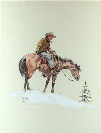 Cowboy in Snow